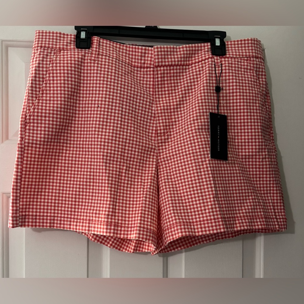 Tommy Hilfiger Red Checkered Women's Shorts, size 16, NWT